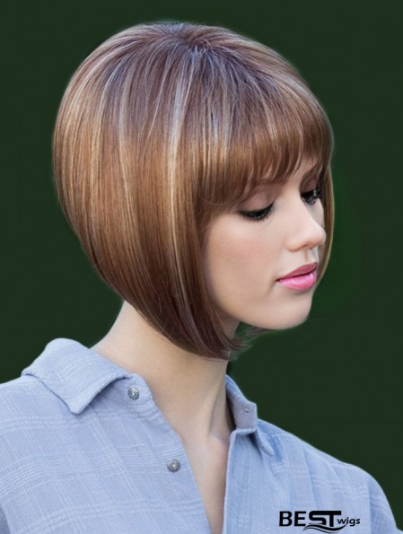 Chin Length Brown Perfect 10 inch Straight Bob Wigs