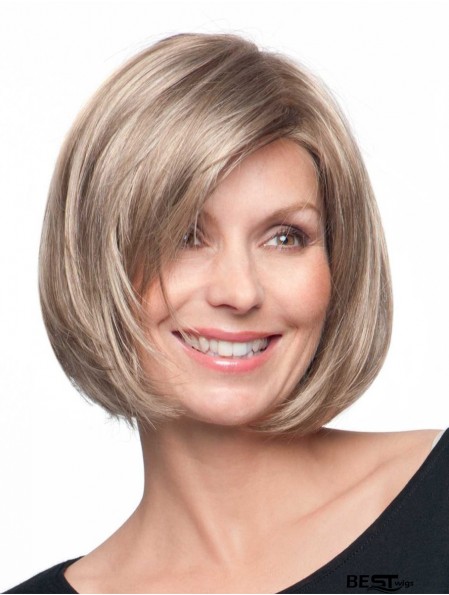 Lace Synthetic Wigs UK With Monofilament Bobs Cut Chin Length