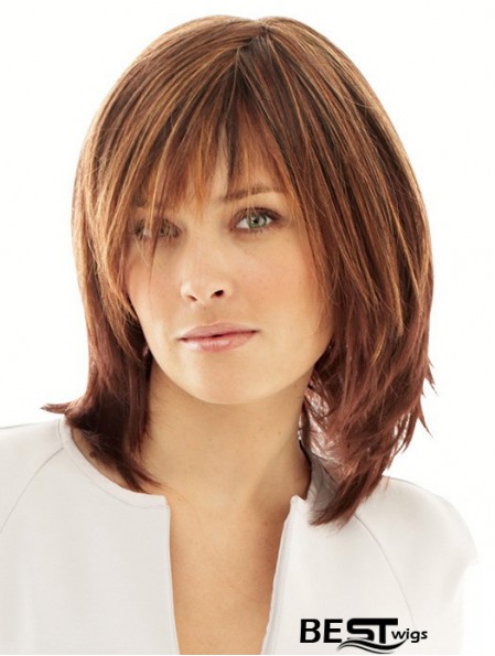 Synthetic Wigs Online UK With Monofilament Layered Cut Straight Style