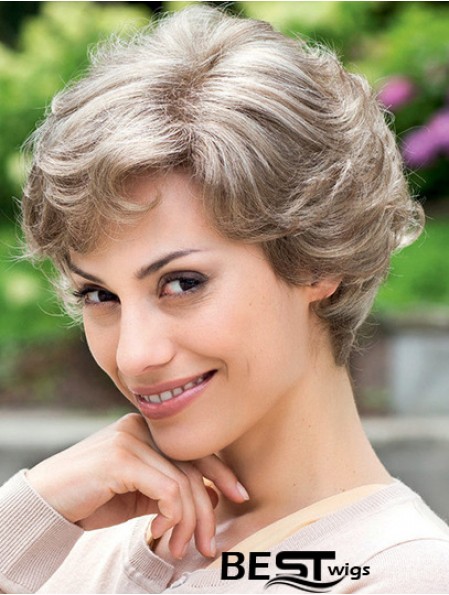 Cheap Grey Wig 100% Hand Tied Layered Cut Short Style