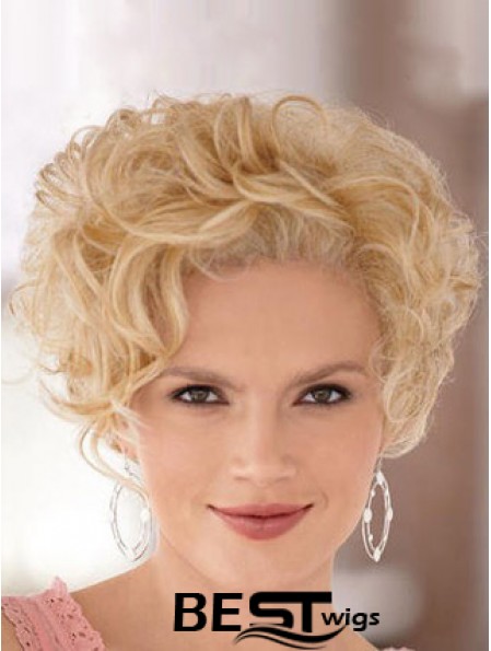 High Quality Blonde Short Curly Classic Lace Front Wigs