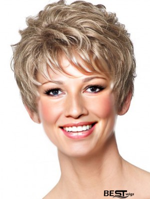 Lace Front Synthetic Wigs With Capless Wavy Style Short Length