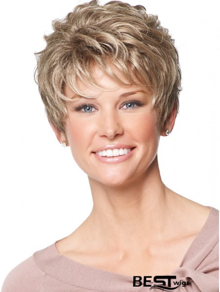 Lace Front Synthetic Wigs With Capless Wavy Style Short Length
