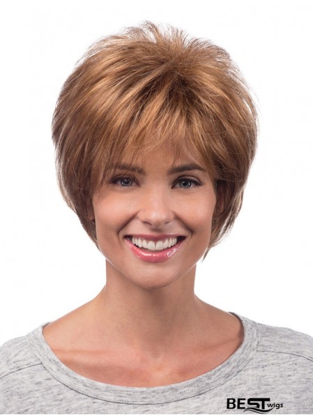 Hot Hair Synthetic Wigs Chin Length Straight Style Auburn Color