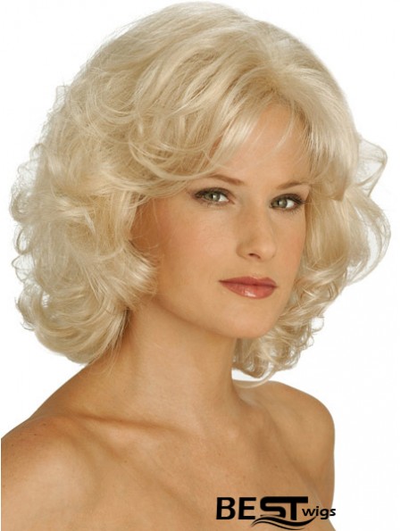 Wigs UK Synthetic Chin Length Blonde Color Curly Style