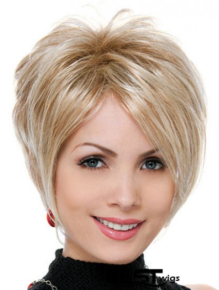 Wholesale Synthetic Hair UK Blonde Color Boycuts Straight Style