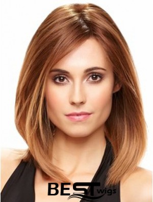 Straight Without Bangs Shoulder Length Auburn Exquisite Lace Front Wigs