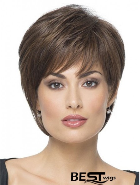 Short Boycuts Straight Brown Hairstyles Synthetic Wigs