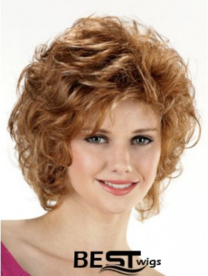 Trendy Brown Chin Length Curly Layered Lace Front Wigs