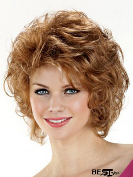 Trendy Brown Chin Length Curly Layered Lace Front Wigs