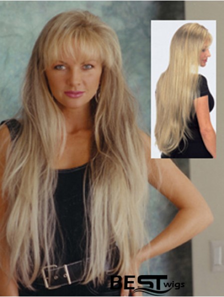 UK Synthetic Wig Shop Long Length With Bangs Wavy Style