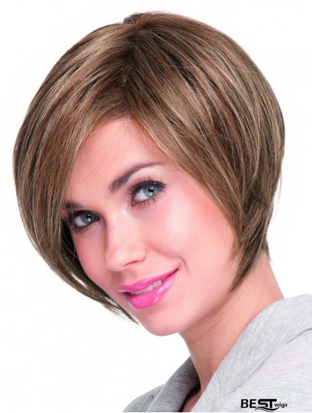 Chin Length Straight Lace Front Auburn Top Bob Wigs