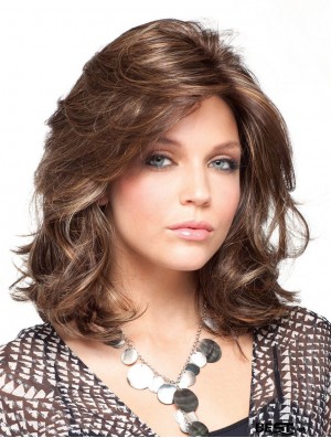 Curly Brown Gorgeous Shoulder Length Classic Wigs