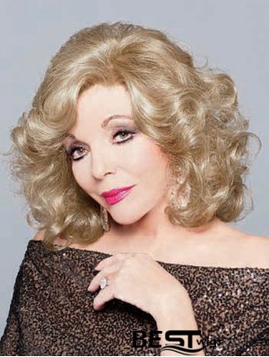 Synthetic Chin Length Curly 100% Hand-tied Elderly Lady Wigs