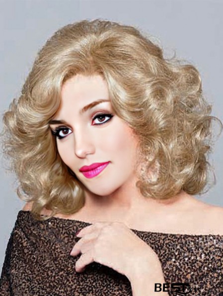 Synthetic Chin Length Curly 100% Hand-tied Elderly Lady Wigs