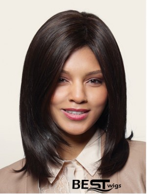 Straight Without Bangs 14 inch Brown Top Synthetic Wigs