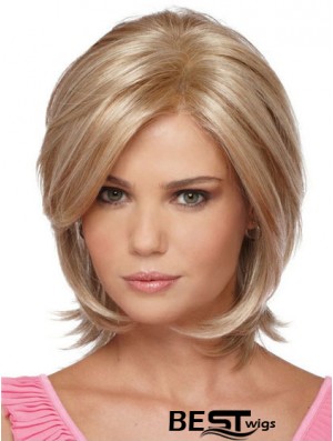 Chin Length Bobs Straight Blonde Modern Synthetic Wigs