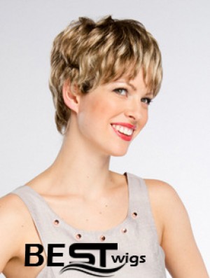 Short Wavy Monofilament Layered 8 inch Online Synthetic Wigs