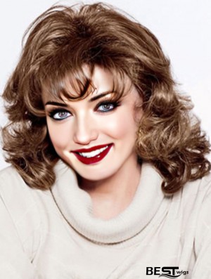 Curly Auburn Ideal Shoulder Length Classic Wigs