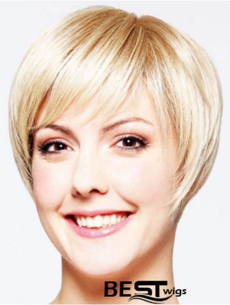 Hairstyles 8 inch Straight Blonde Layered Short Wigs