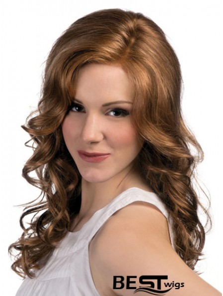 Curly Layered Long Brown Modern Lace Front Wigs