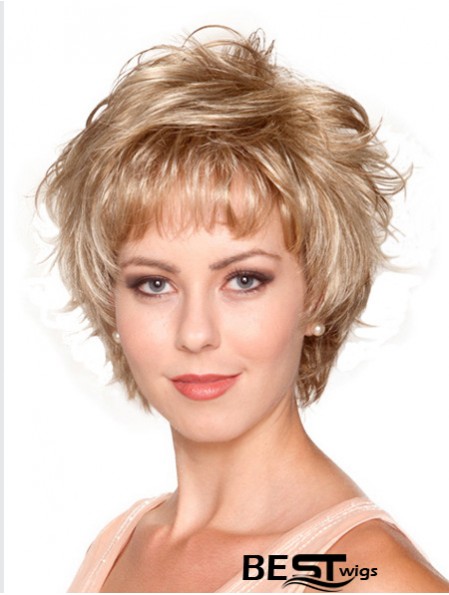 Wavy Layered 8 inch Blonde No-Fuss Synthetic Wigs