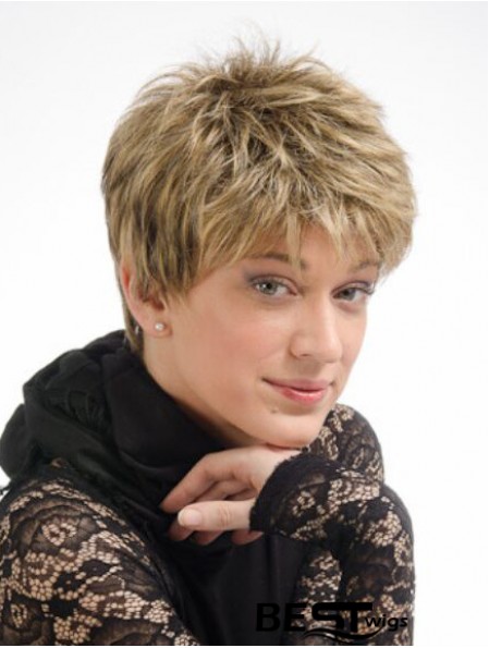 Modern 6 inch Straight Blonde Boycuts Short Wigs