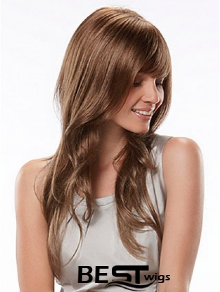 Long With Bangs Wavy Auburn Fashion Synthetic Wigs