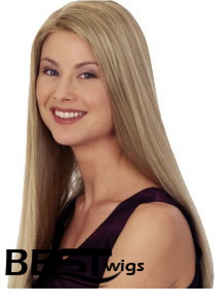 Straight Without Bangs 20 inch Blonde Discount Synthetic Wigs