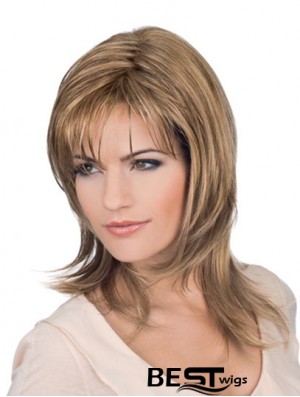 Shoulder Length Blonde Layered Wavy Perfect Full Lace Wigs