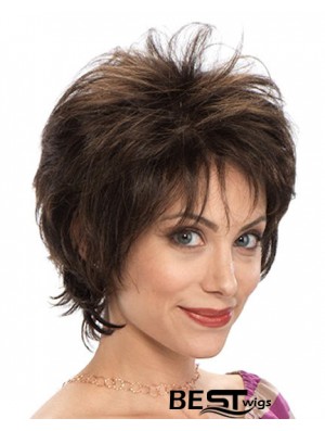 Wavy Layered 7.5 inch Brown Designed Synthetic Wigs