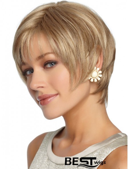 Short Layered Straight Blonde Hairstyles Synthetic Wigs