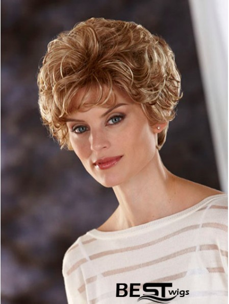 Wavy Blonde Cheap Cropped Classic Wigs