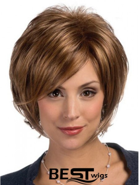 Lace Front Chin Length Straight Brown Modern Bob Wigs