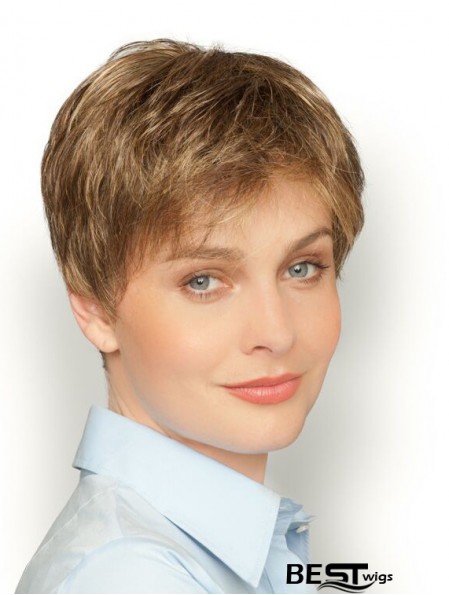 Best 6 inch Straight Blonde Boycuts Short Wigs