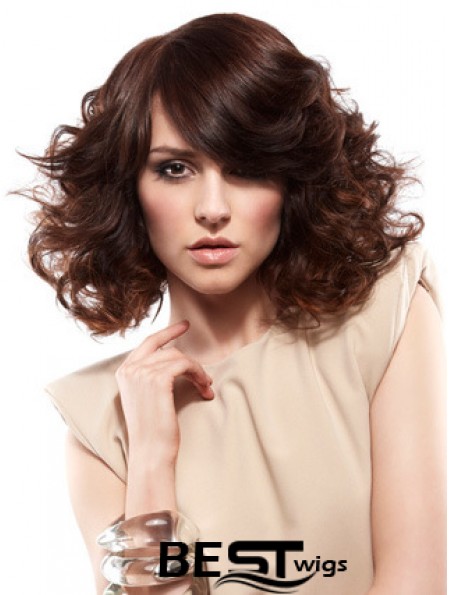 Curly Layered Shoulder Length Auburn Gorgeous Lace Front Wigs