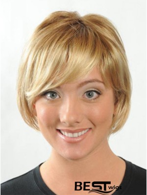 Short Bobs Straight Blonde Modern Synthetic Wigs