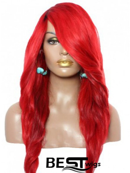 Wavy With Bangs Lace Front Amazing 22 inch Red Long Wigs