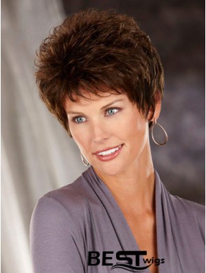 Heat Friendly Synthetic Hair Classic Cuts Short Length Brown Color