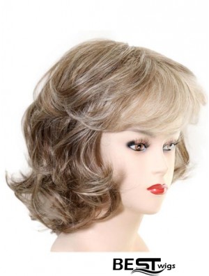 Chin Length Layered Wavy Soft Synthetic Wigs