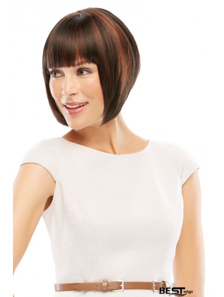 Lace Front Short Straight Auburn Modern Bob Wigs