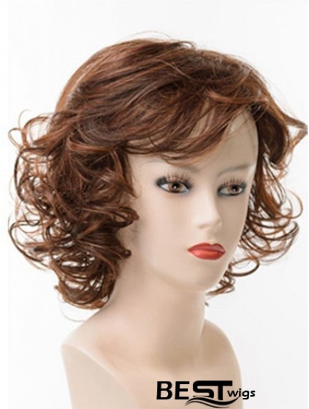 Chin Length Layered Curly Brown Best Synthetic Wigs