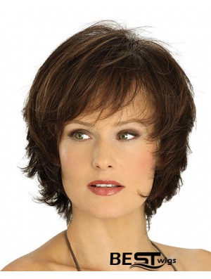 Amazing Brown Chin Length Straight Layered Lace Front Wigs