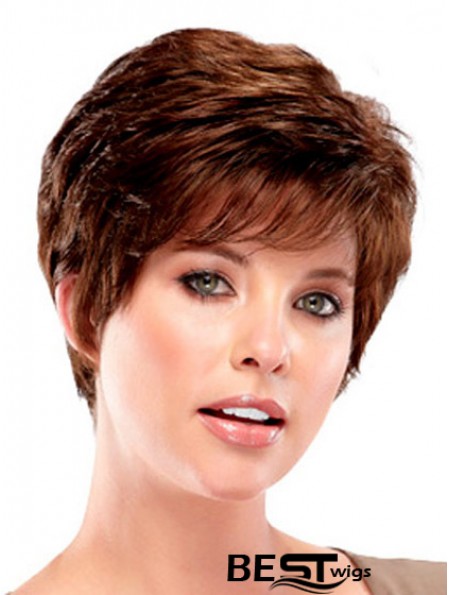 Cropped Boycuts Wavy Auburn Durable Synthetic Wigs