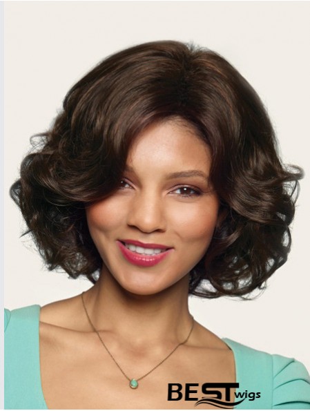 Wavy Without Bangs 10 inch Brown Great Synthetic Wigs