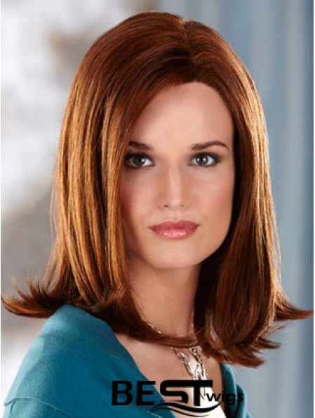 Shoulder Length Without Bangs Straight Auburn Great Synthetic Wigs