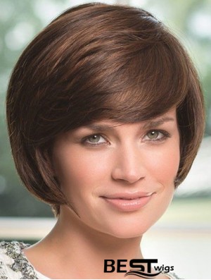 Wavy Chin Length Brown 8 inch Lace Front Perfect Bob Wigs