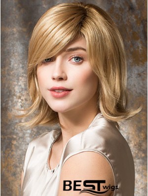 Classic Blonde Wavy Shoulder Length 12 inch Suitable Medium Wigs