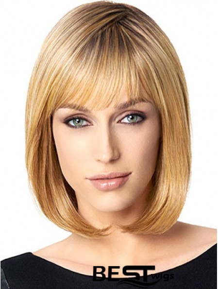 Bobs Blonde Straight Chin Length 10 inch Affordable Medium Wigs