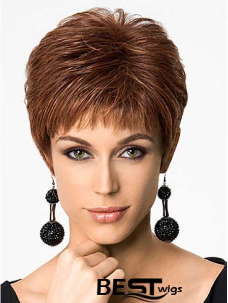 Discount 6 inch Straight Auburn Boycuts Short Wigs